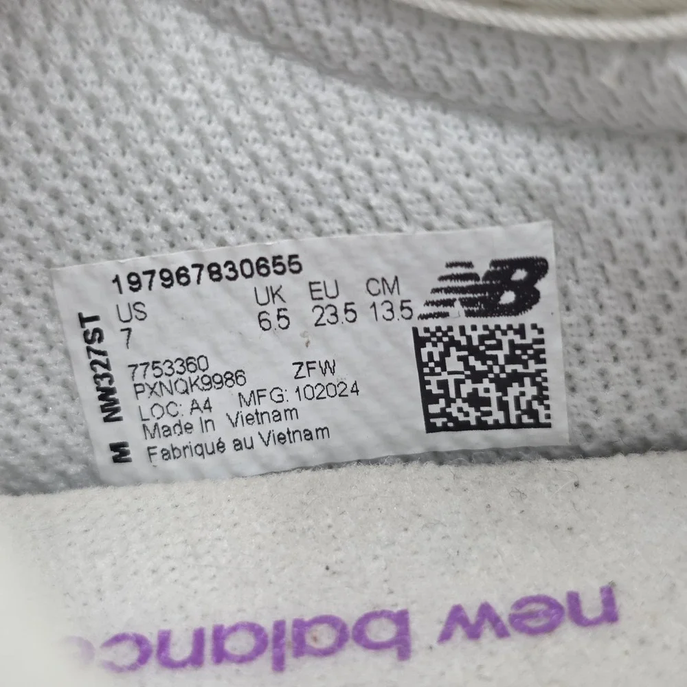 New Balance 327 Sneakers Toddler Size 7 White Pink Running Casual Athletic Shoes